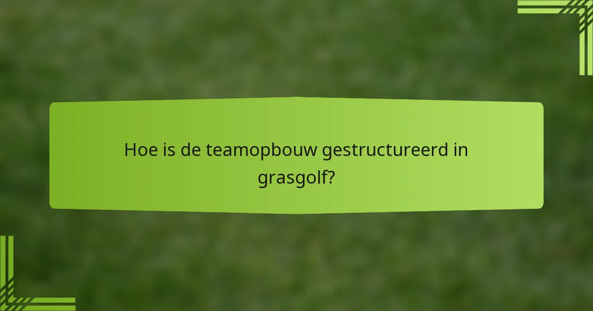 Hoe is de teamopbouw gestructureerd in grasgolf?