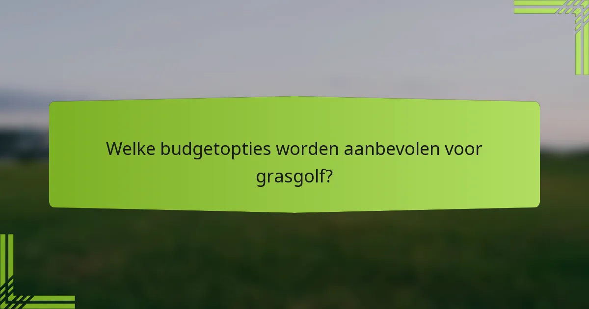 Welke budgetopties worden aanbevolen voor grasgolf?